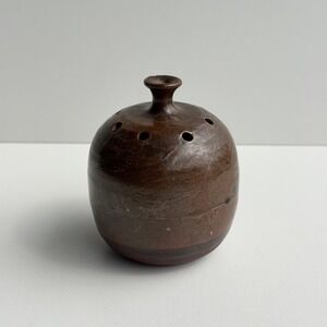 Vintage 50s Takahashi Pottery Flower Frog Vase Mid Century Modern Stoneware Rare